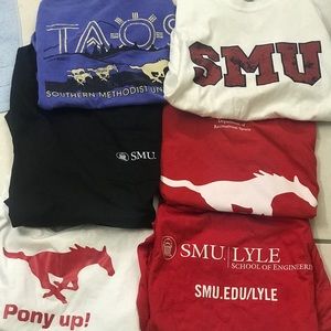 A bundle of SMU tshirts